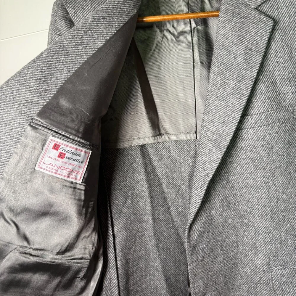 American Craftsman Blazer Mens Herringbone Black Wool Sport Coat